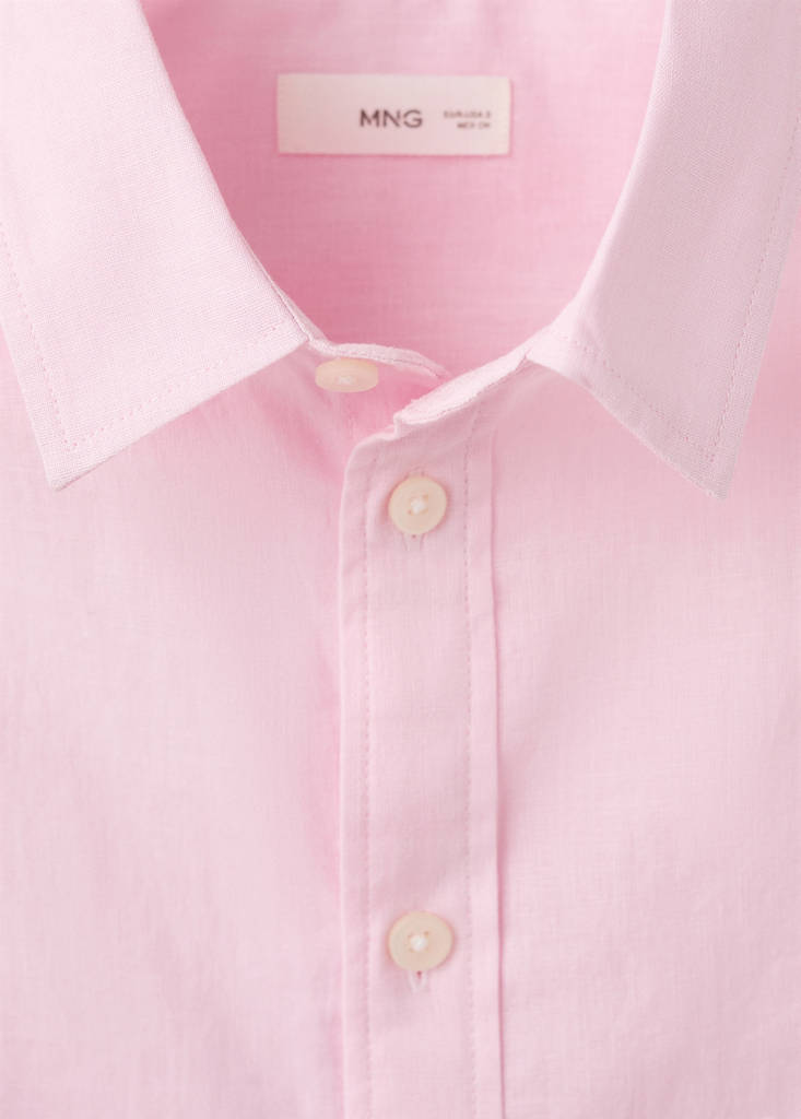 Straight linen shirt — Pink