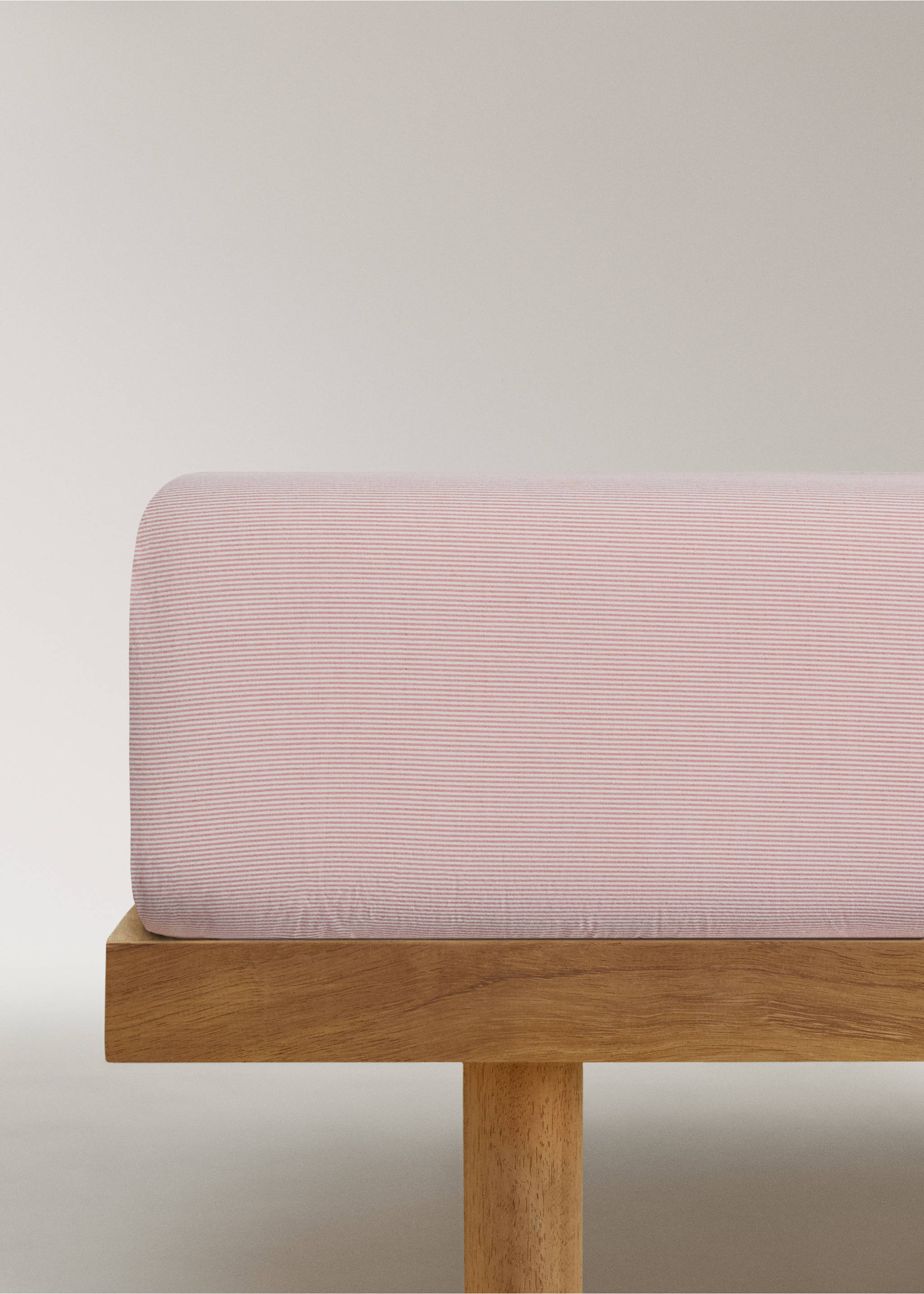 Fitted sheet cotton yarn-dyed Bed 90 cm - Article without model, Grapefruit. Ref: 27024057-00.