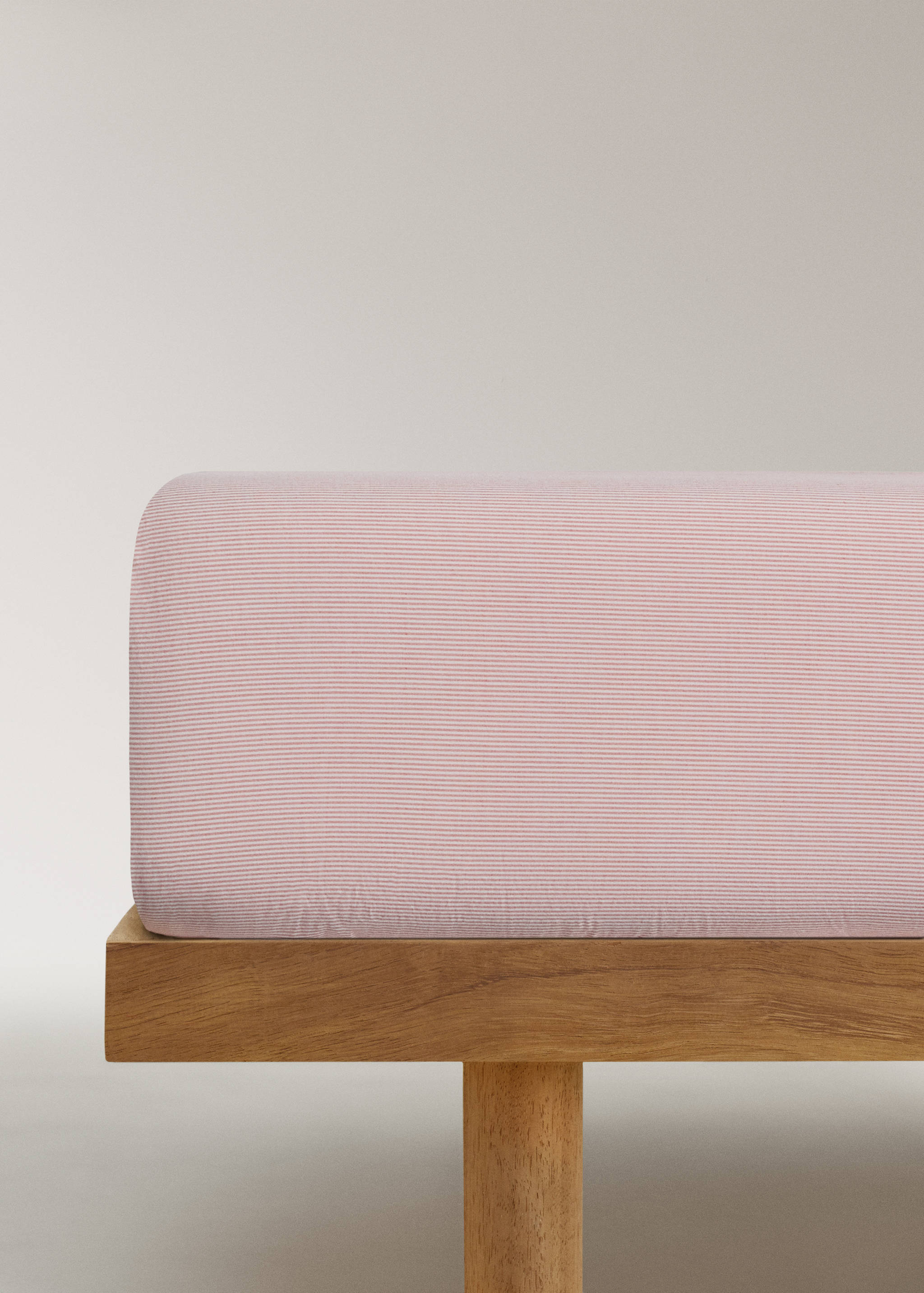Yarn-dyed cotton fitted sheet for 90-cm bed - Article without model