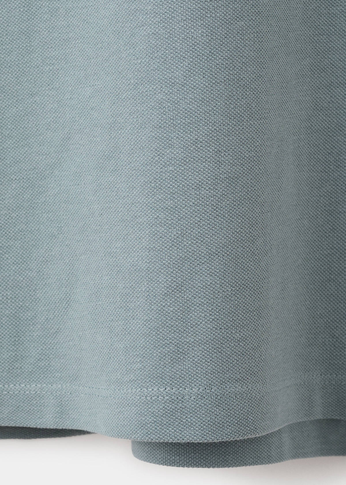 Short-sleeved cotton polo shirt — Blue