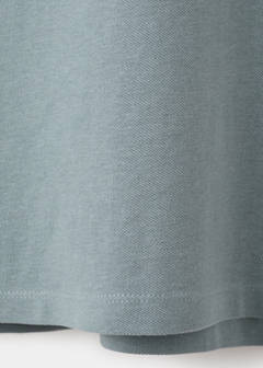 Short-sleeved cotton polo shirt — Blue 8