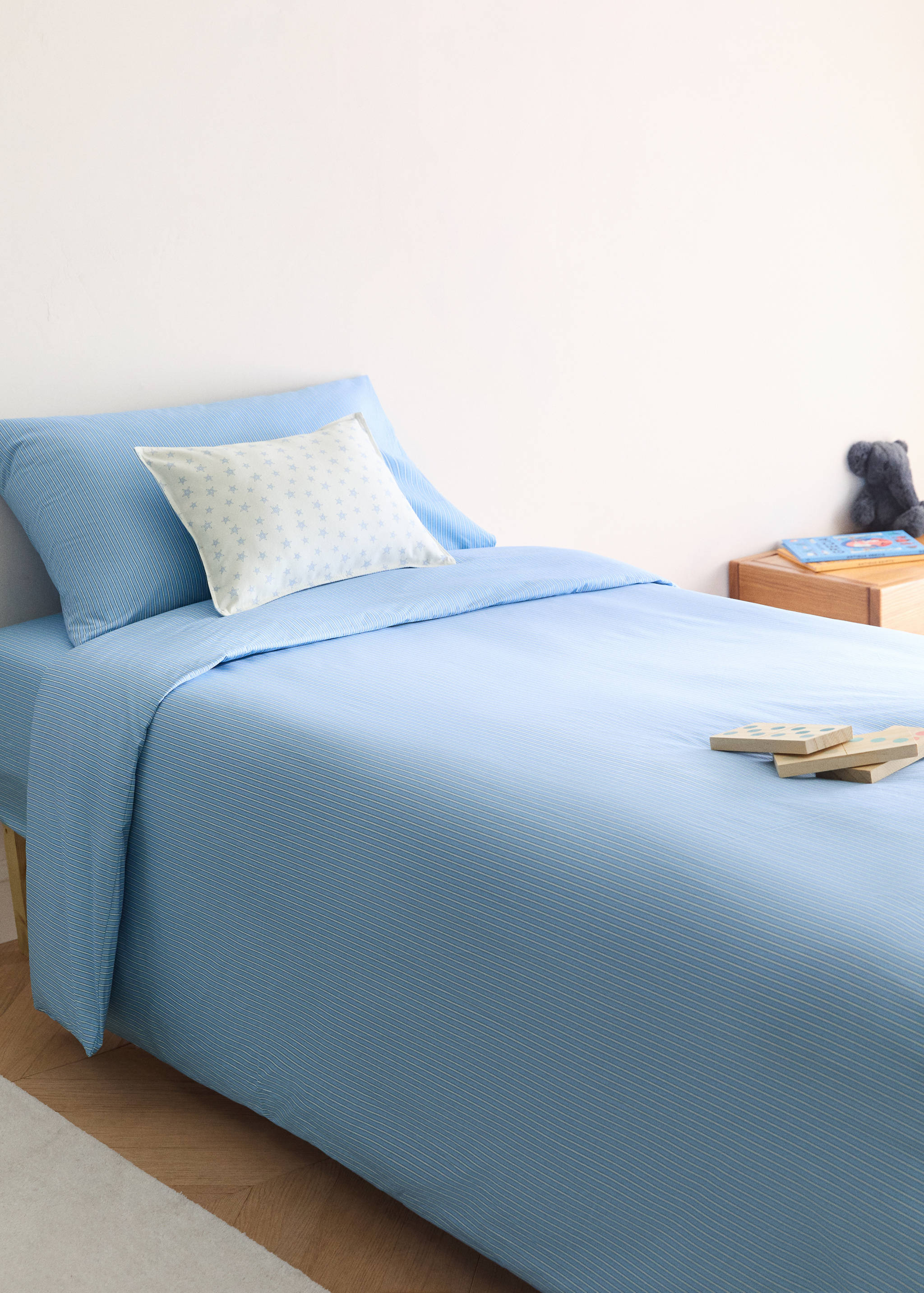 Children's percale duvet cover with shirt stripes Bed 135/140 cm - General plane