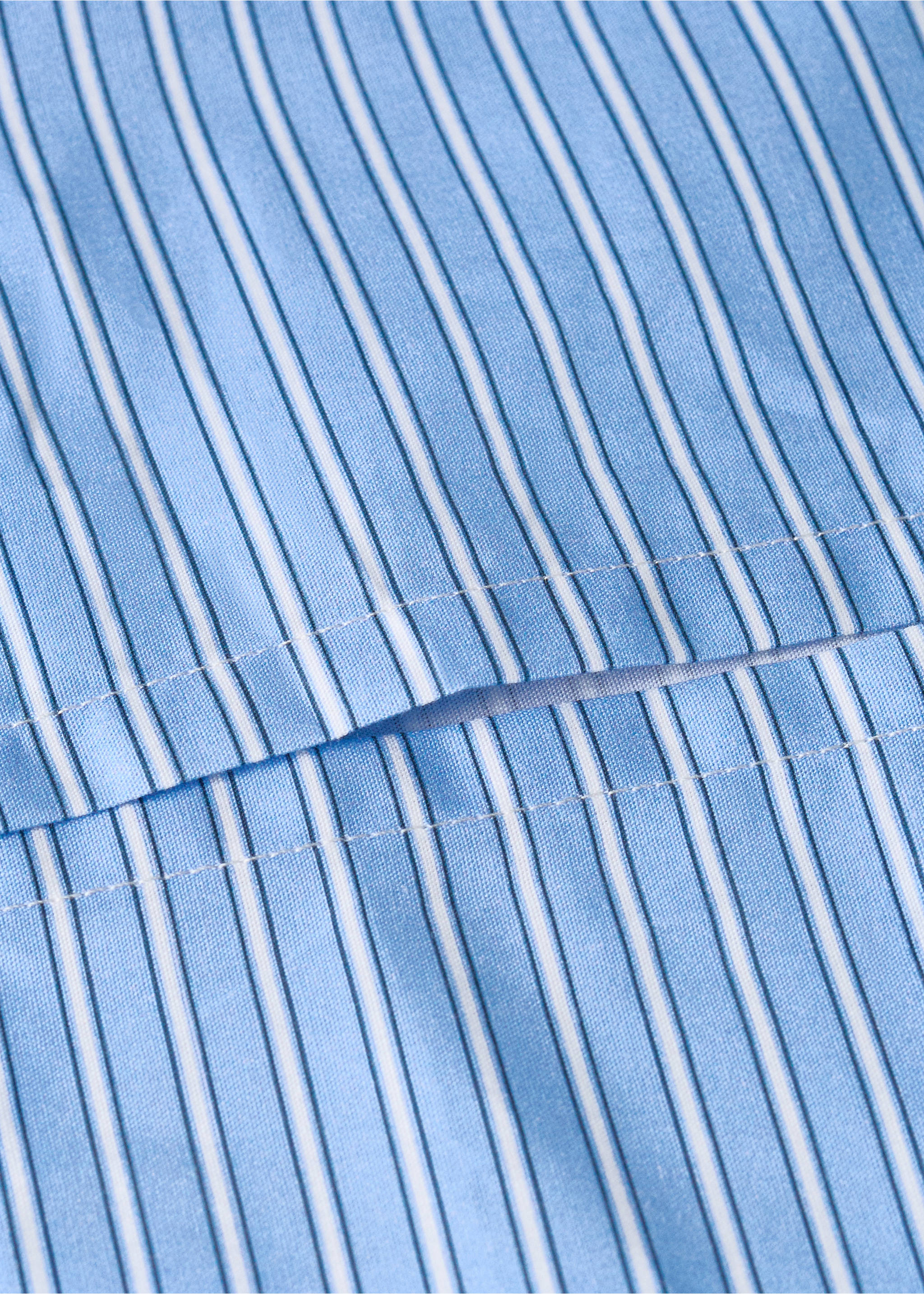 Children's percale duvet cover with shirt stripes Bed 135/140 cm - Details of the article 2, Blue. Ref: 27024062-00.