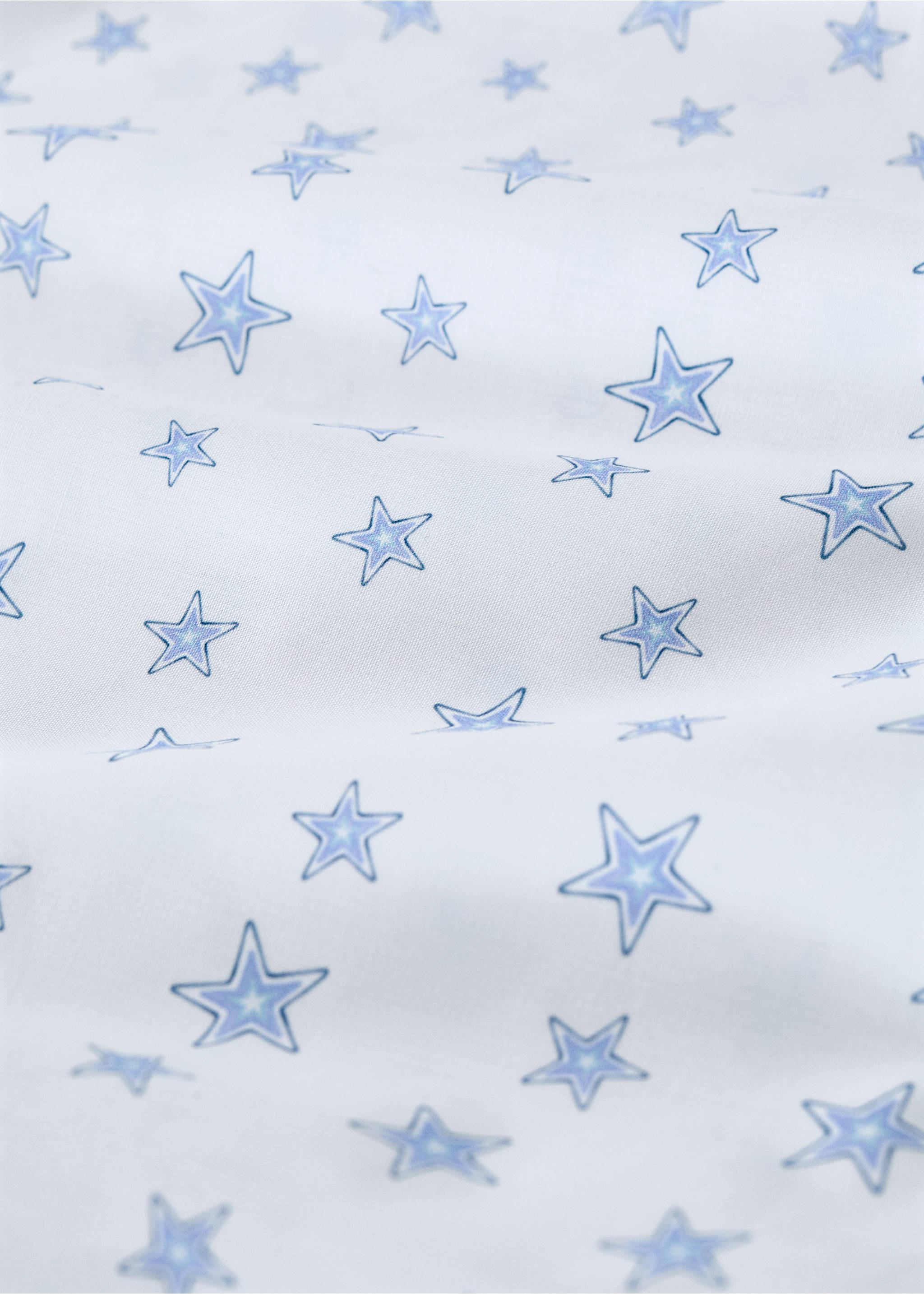 Children's star print percale cotton duvet cover for a 90 cm bed - Details of the article 1, Blue. Ref: 27024063-00.