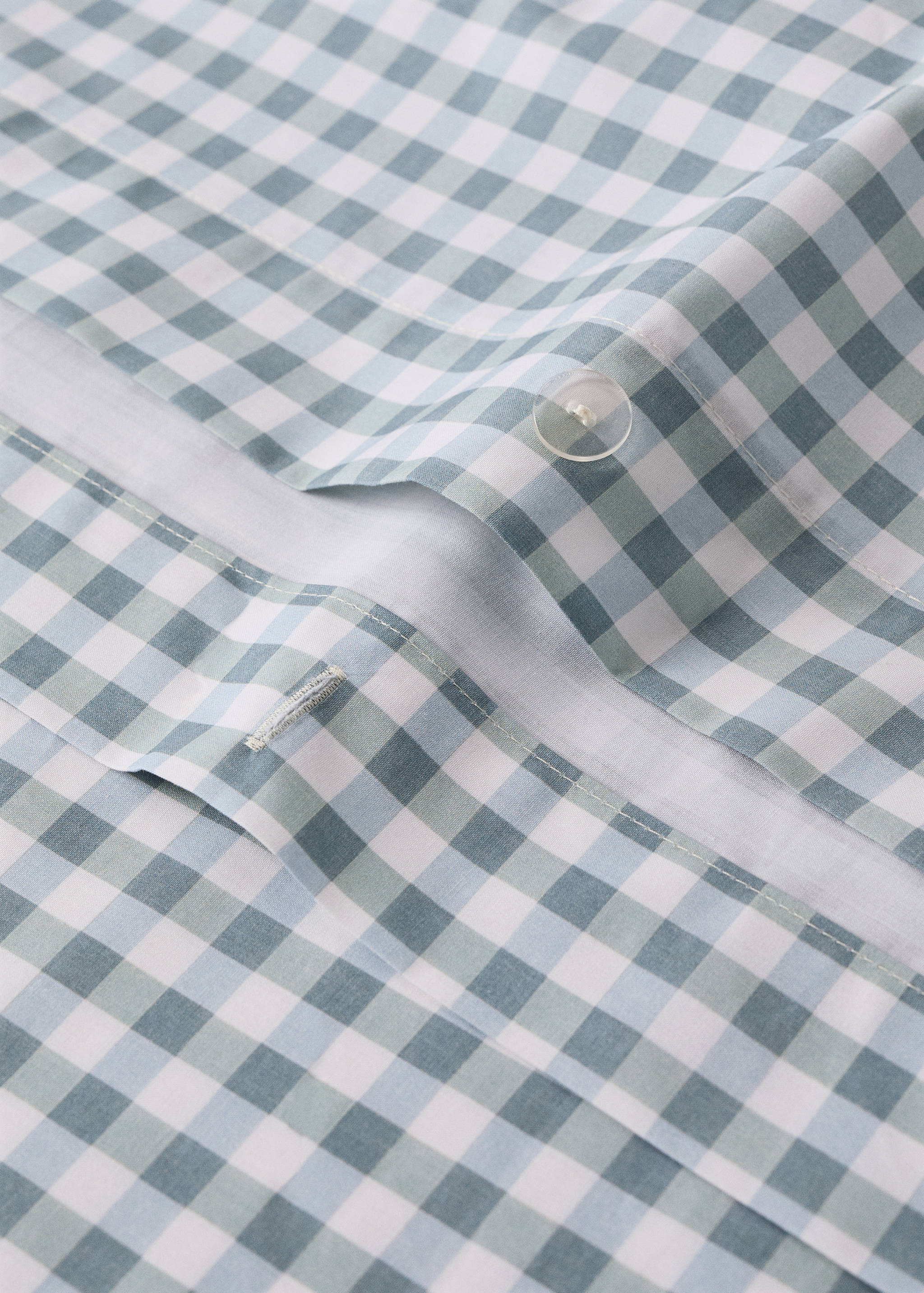 Vichy check cotton duvet cover 90 cm Single bed - Details of the article 2