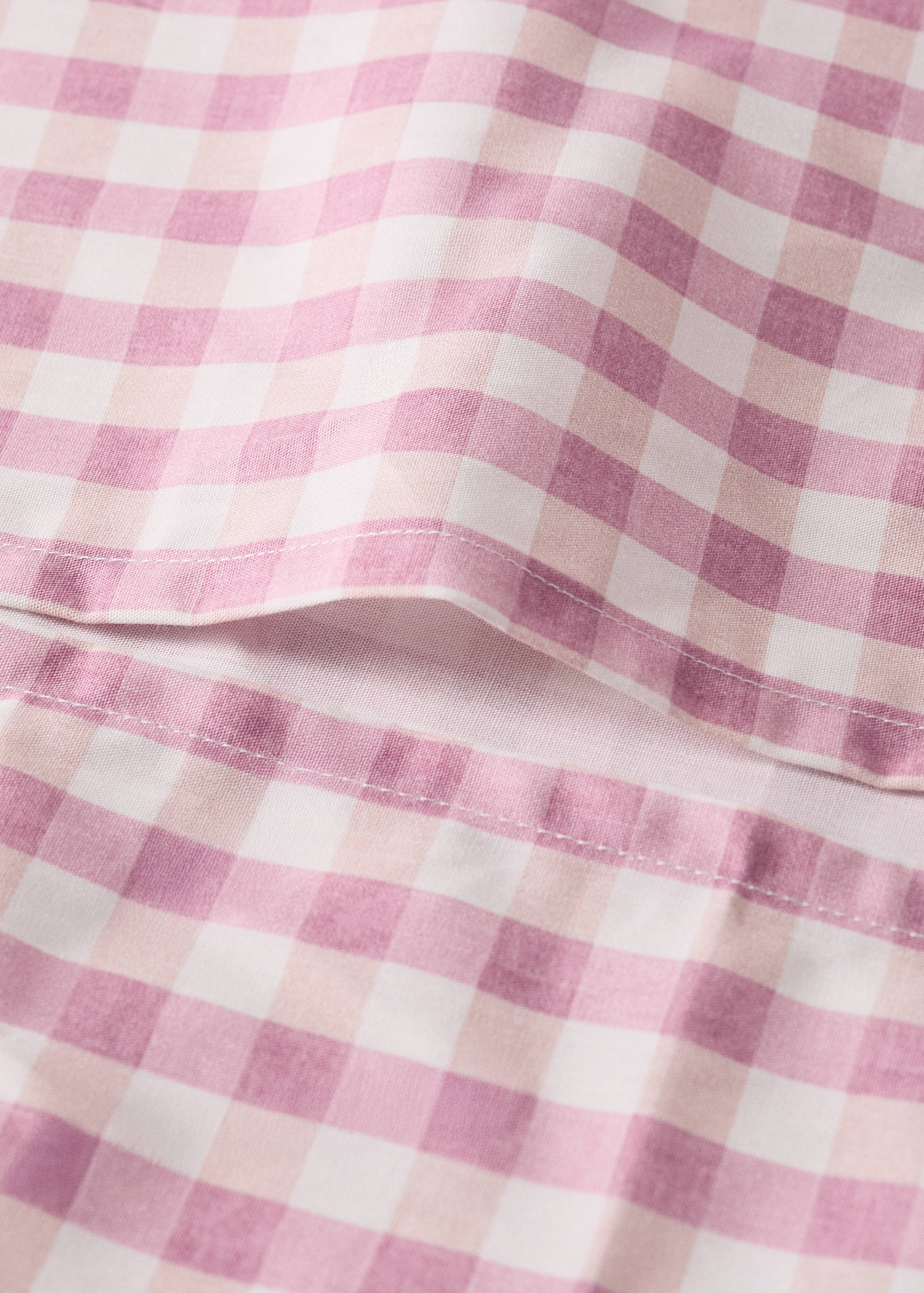 Cot bed duvet cover in cotton with Vichy checks - Details of the article 2