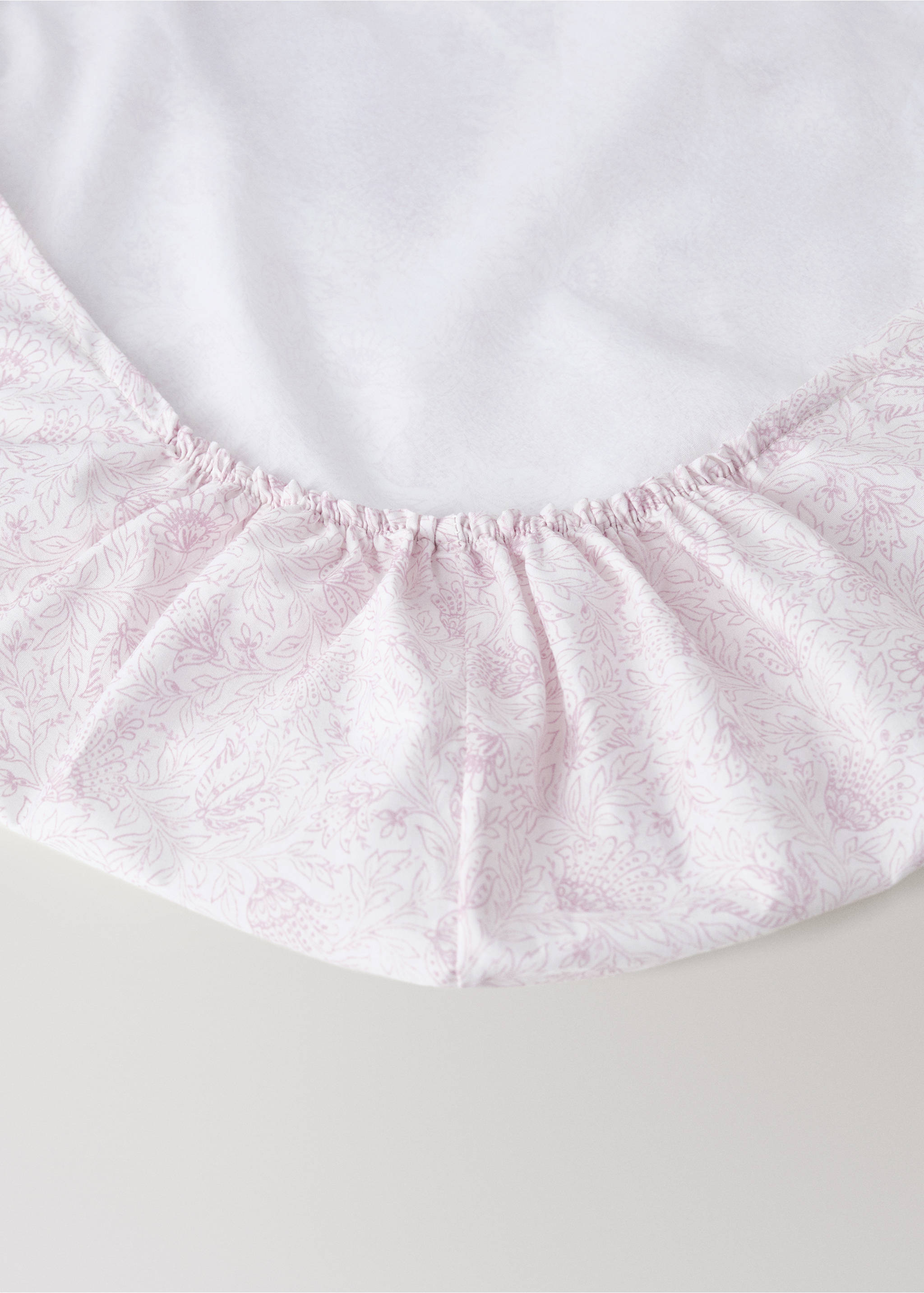 Drap-housse enfant percale de coton imprimé mini fleur lit 90 cm - Détail de l'article 1, Rose pastel. Ref: 27024068-00.