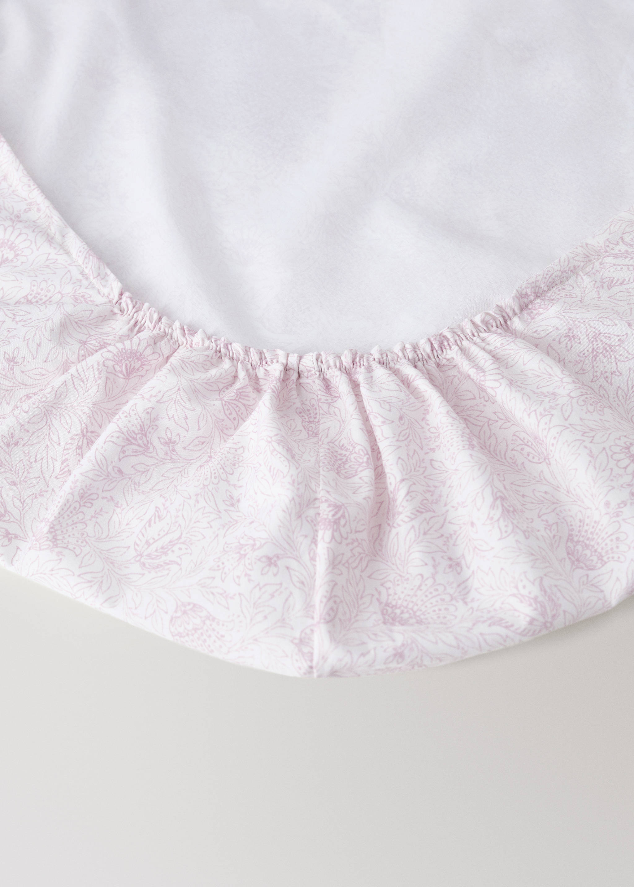 Children's fitted sheet in cotton percale with mini flowers for a 90 cm bed - Details of the article 1