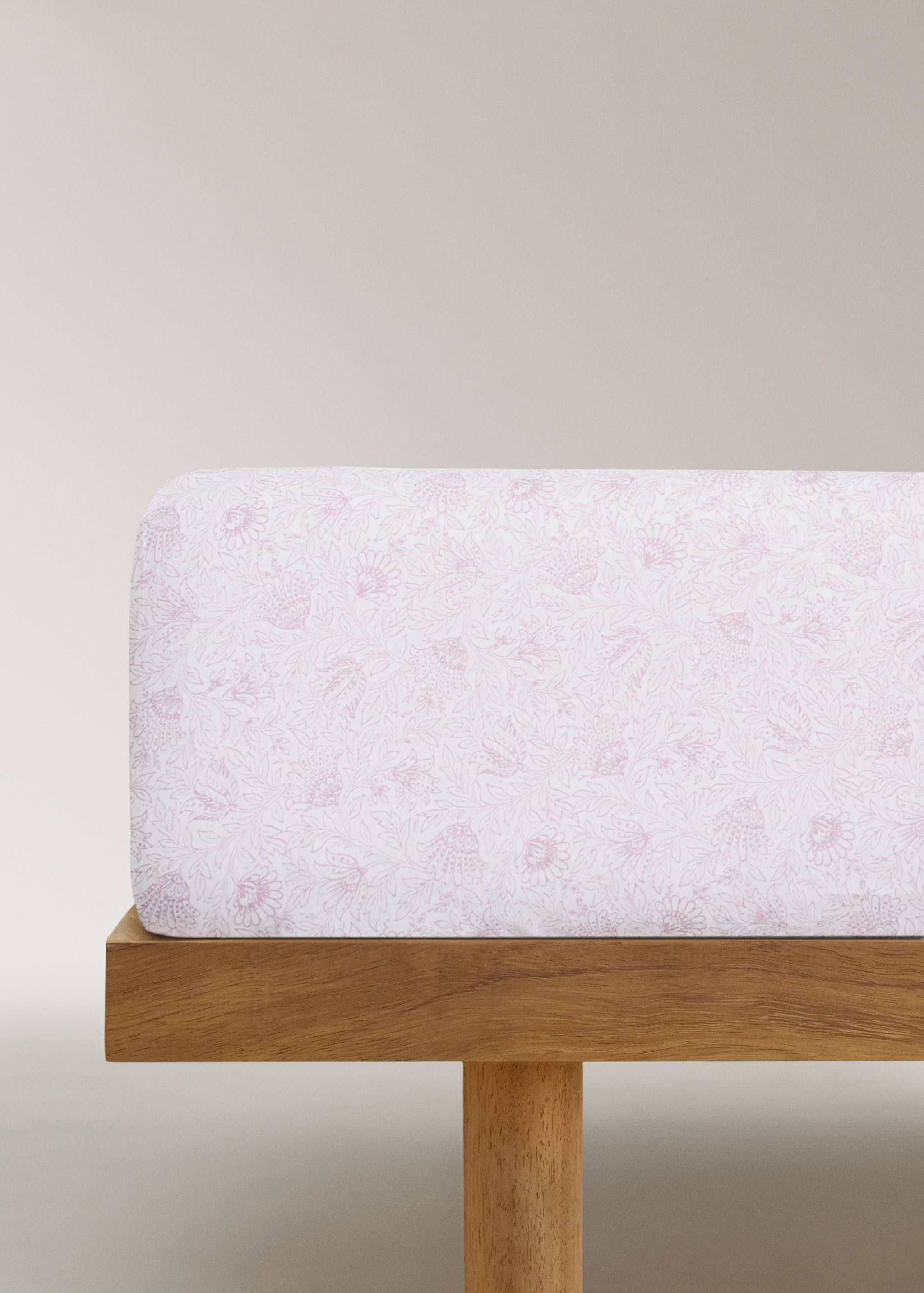 Drap-housse enfant percale de coton imprimé mini fleur lit 90 cm - Article sans modèle