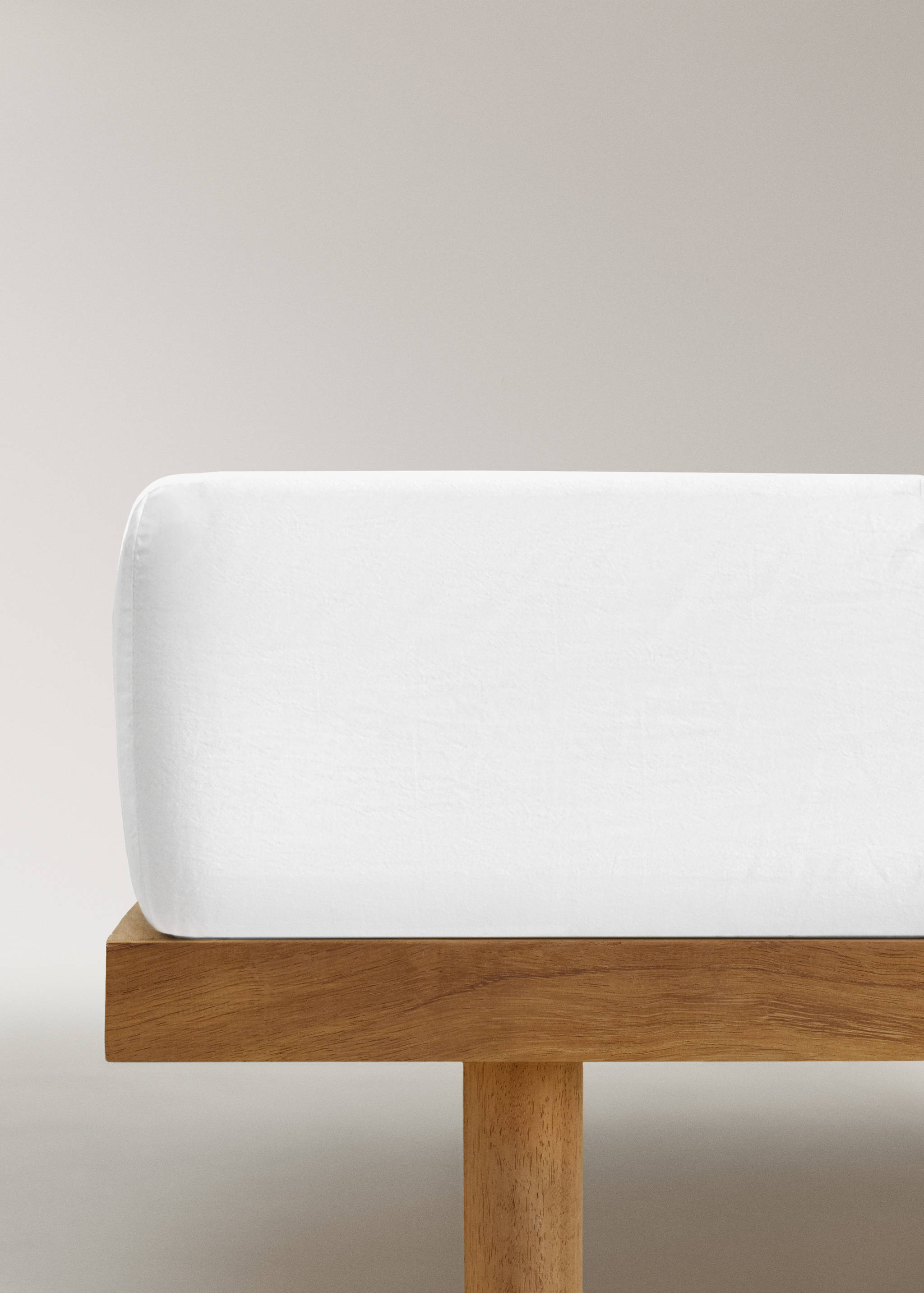 Children's percale garment-washed fitted sheet Bed 90 cm - Article without model