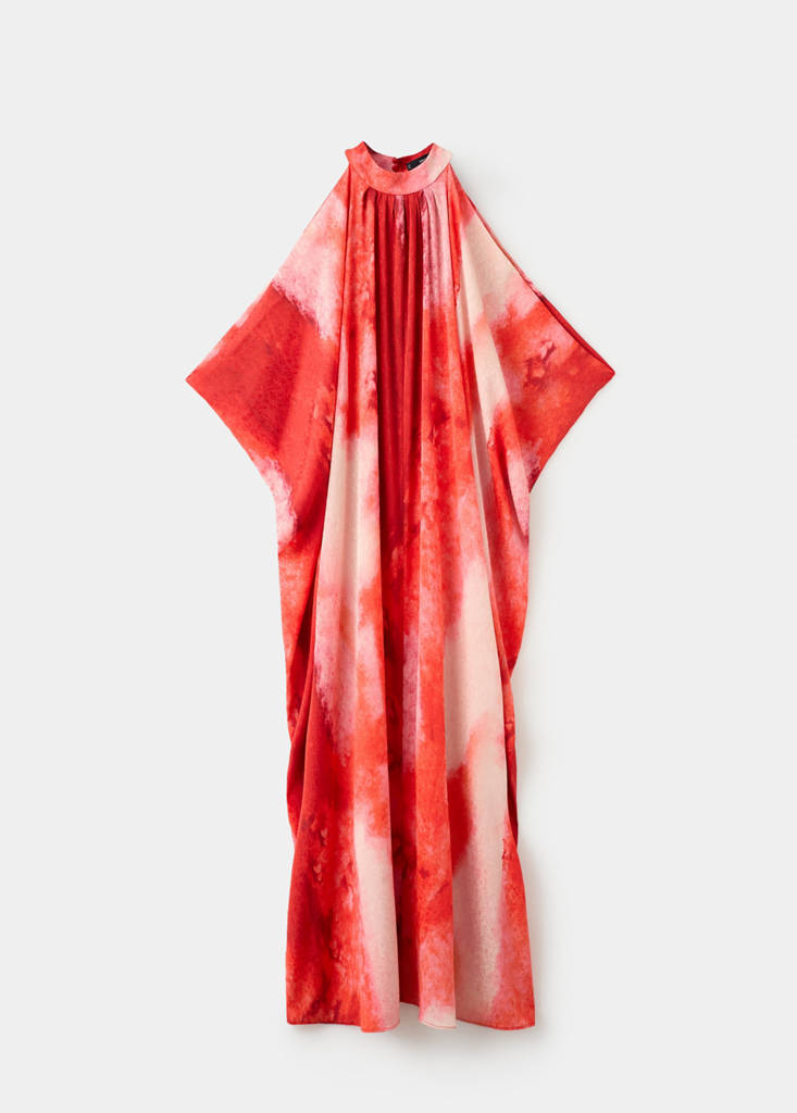 Off-the-shoulder long dress — Red