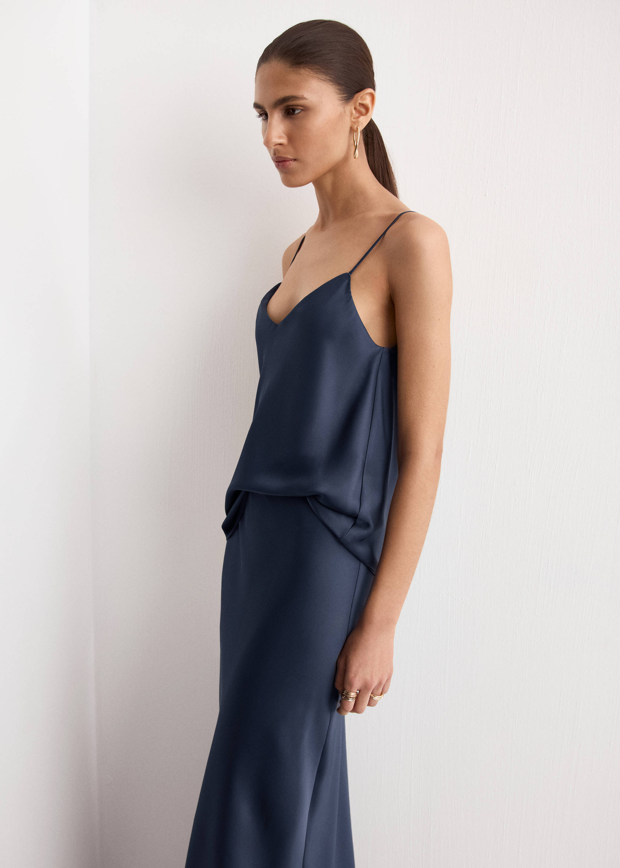 Satin top with straps - Medium plane