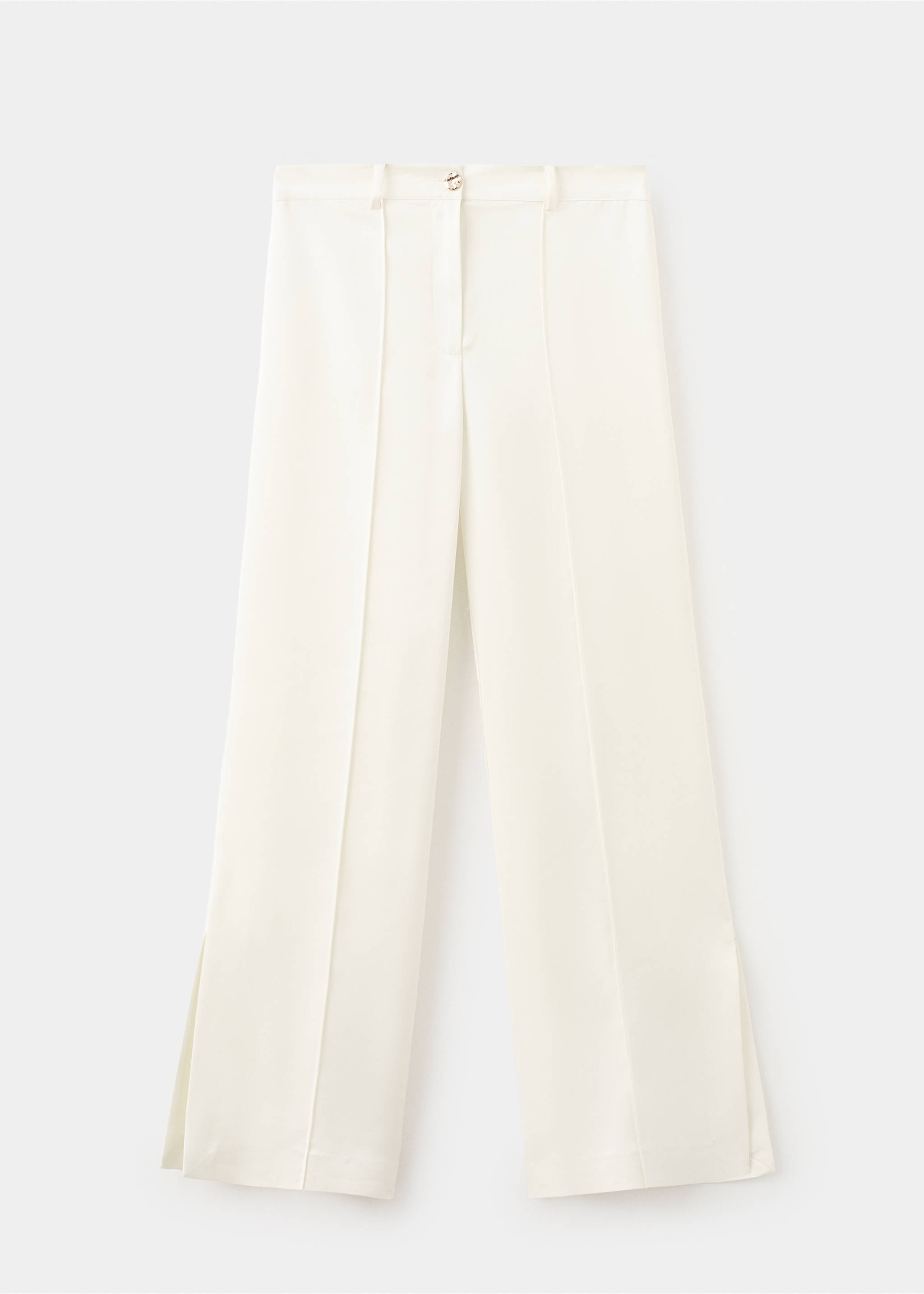 珠宝扣缎面长裤 - null, 米色. Ref: 27024077-00.