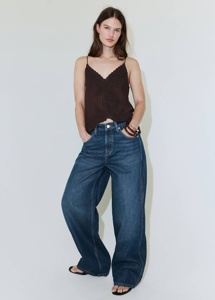 Mid-rise balloon jeans — Dark Blue