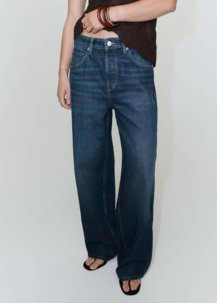 Mid-rise balloon jeans — Dark Blue