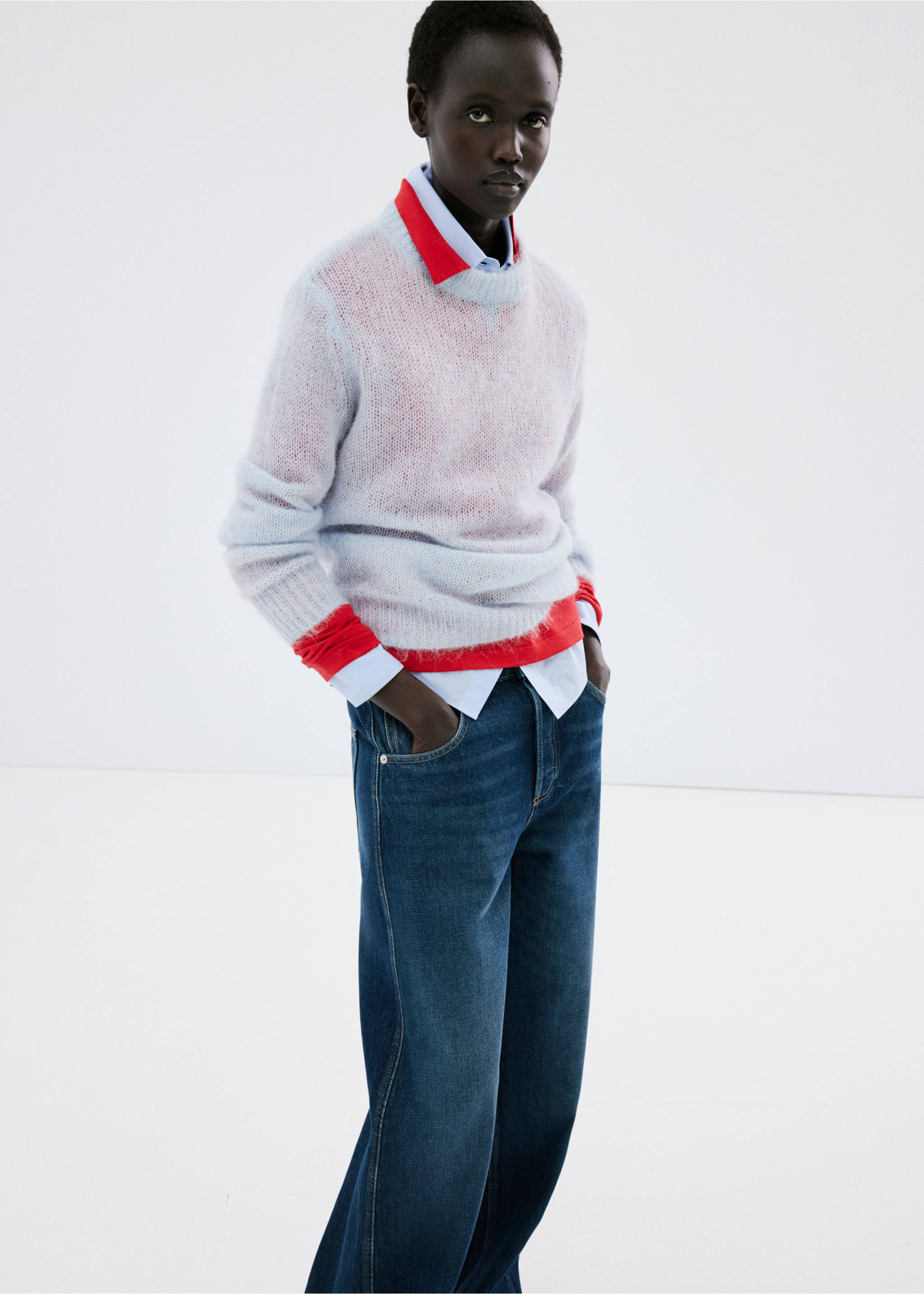 بنطال متوسط الارتفاع على شكل منطاد - تفاصيل المنتج 1, أزرق غامق. Ref: 27024079-00.