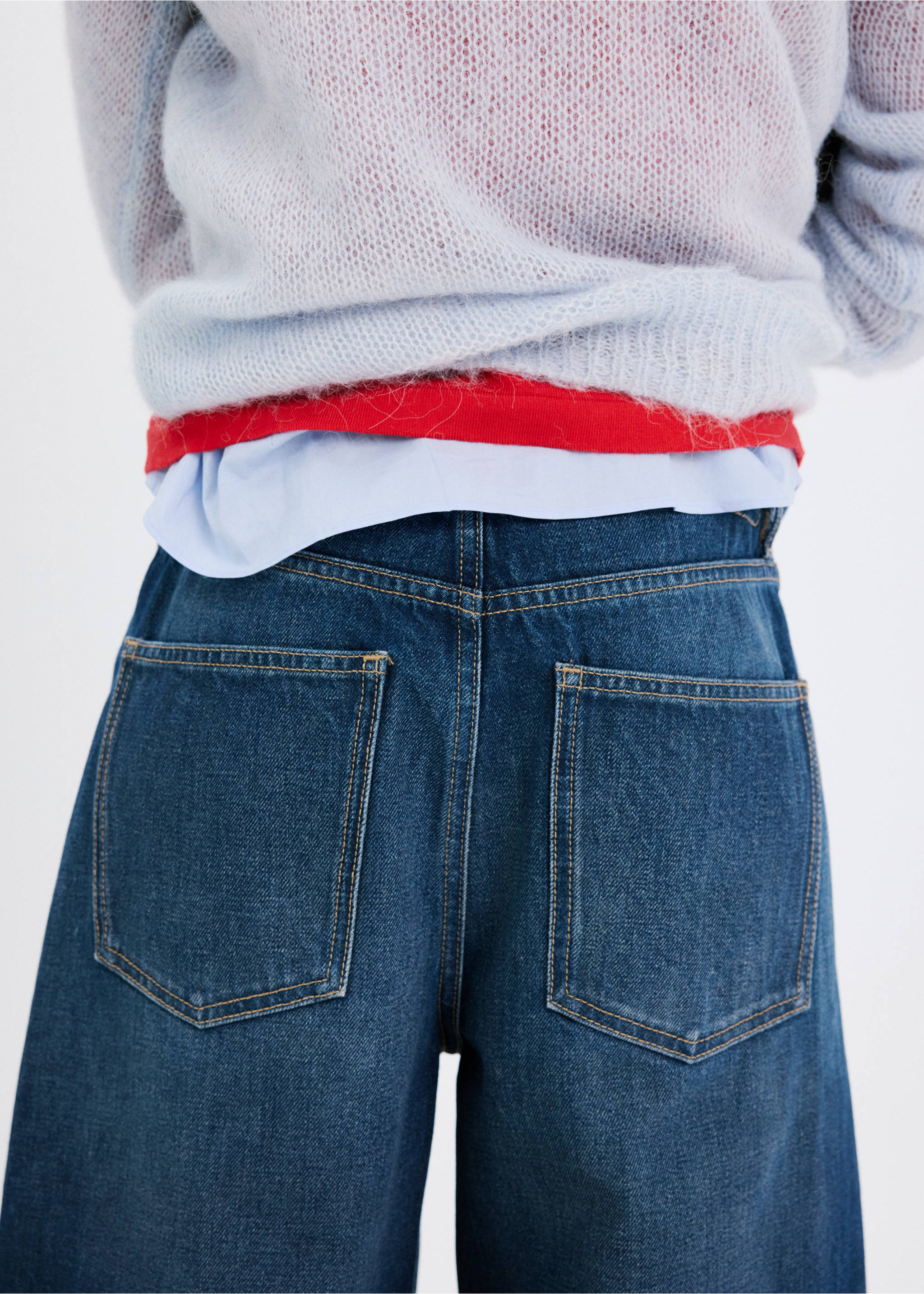 بنطال متوسط الارتفاع على شكل منطاد - تفاصيل المنتج 6, أزرق غامق. Ref: 27024079-00.