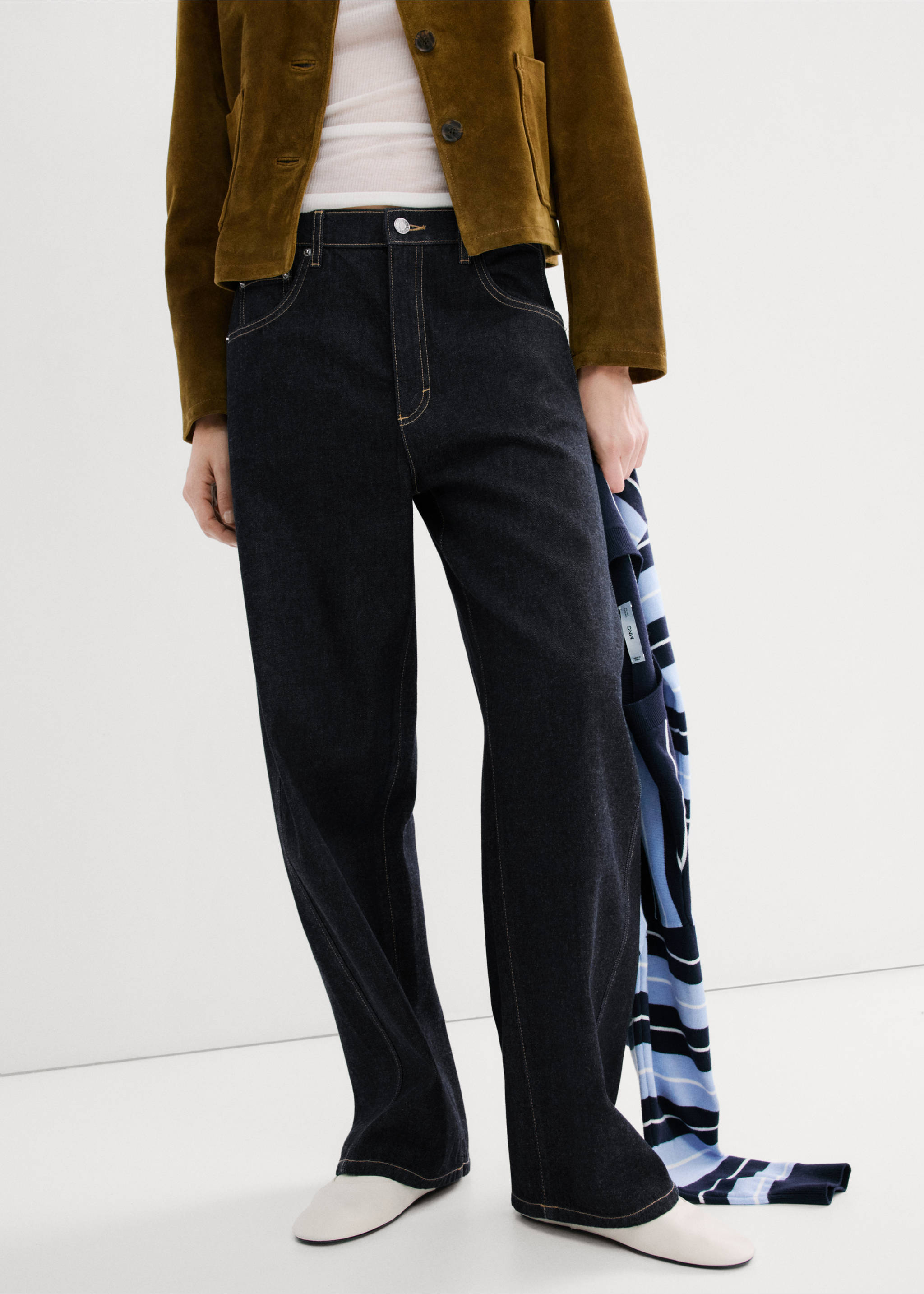 Alacsony derekú ballon farmernadrág - Felezősík, Kék. Ref: 27024080-00.