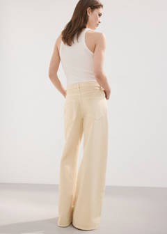 Wide leg mid-rise jeans — Vanilla 3