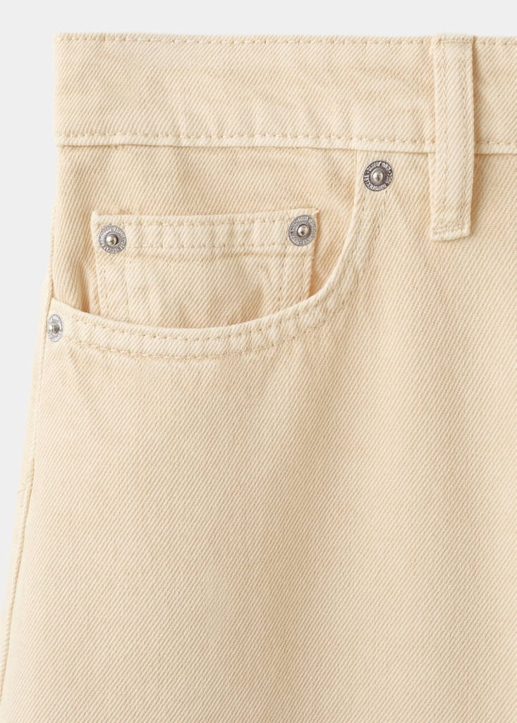 Wide leg mid-rise jeans — Vanilla