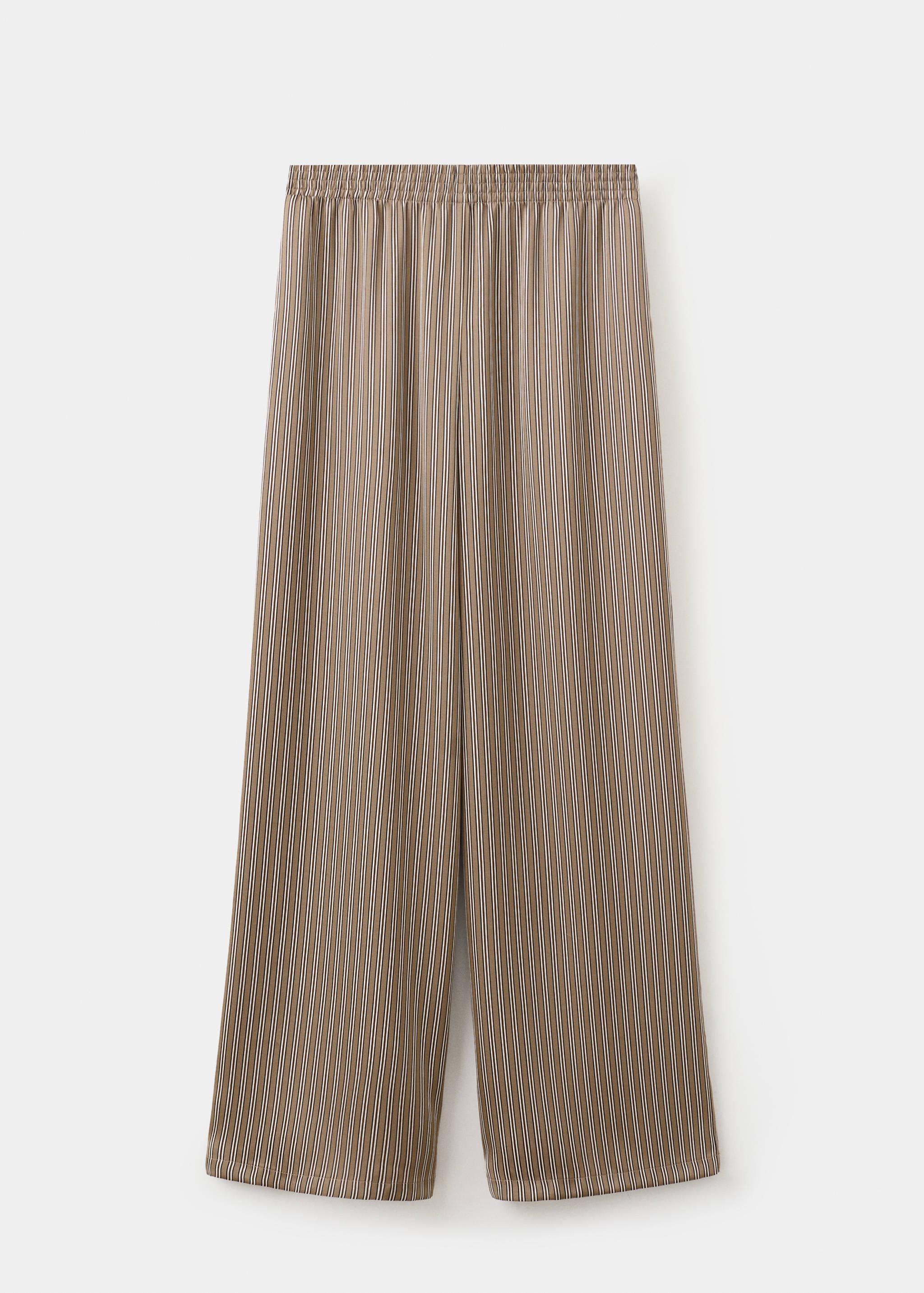 缎面条纹长裤 - null