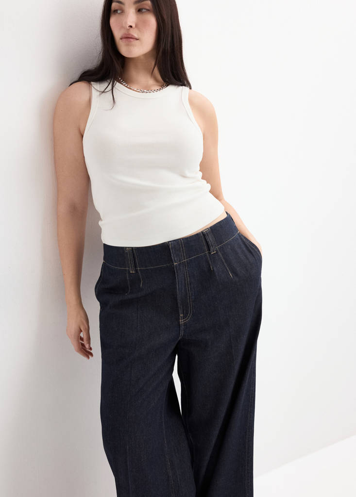 Wide leg mid-rise jeans — Open Blue