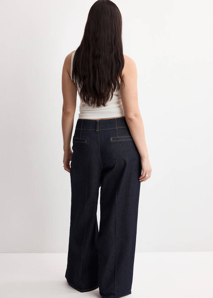 Wide leg mid-rise jeans — Open Blue