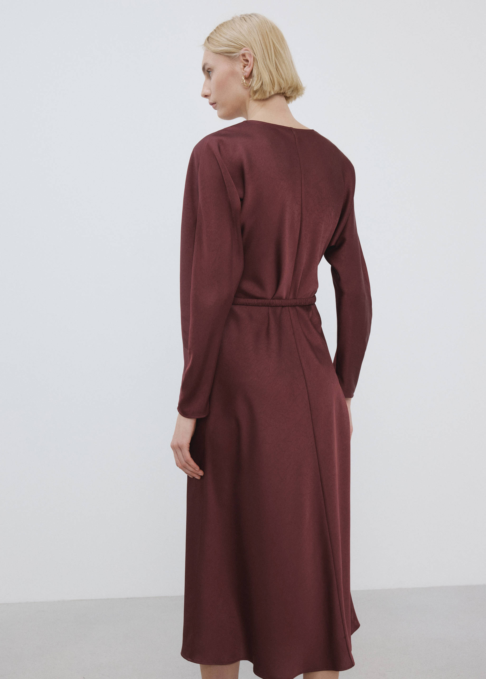 Belted V-neck dress - Reverse of the article