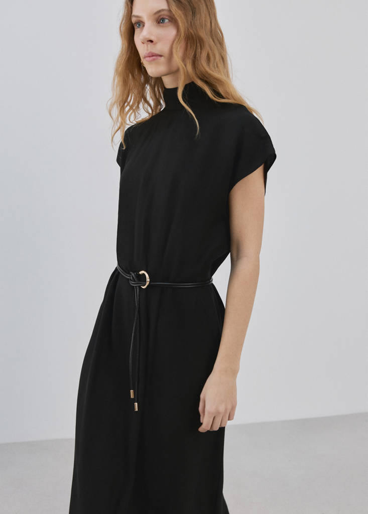 Lyocell dress with belt