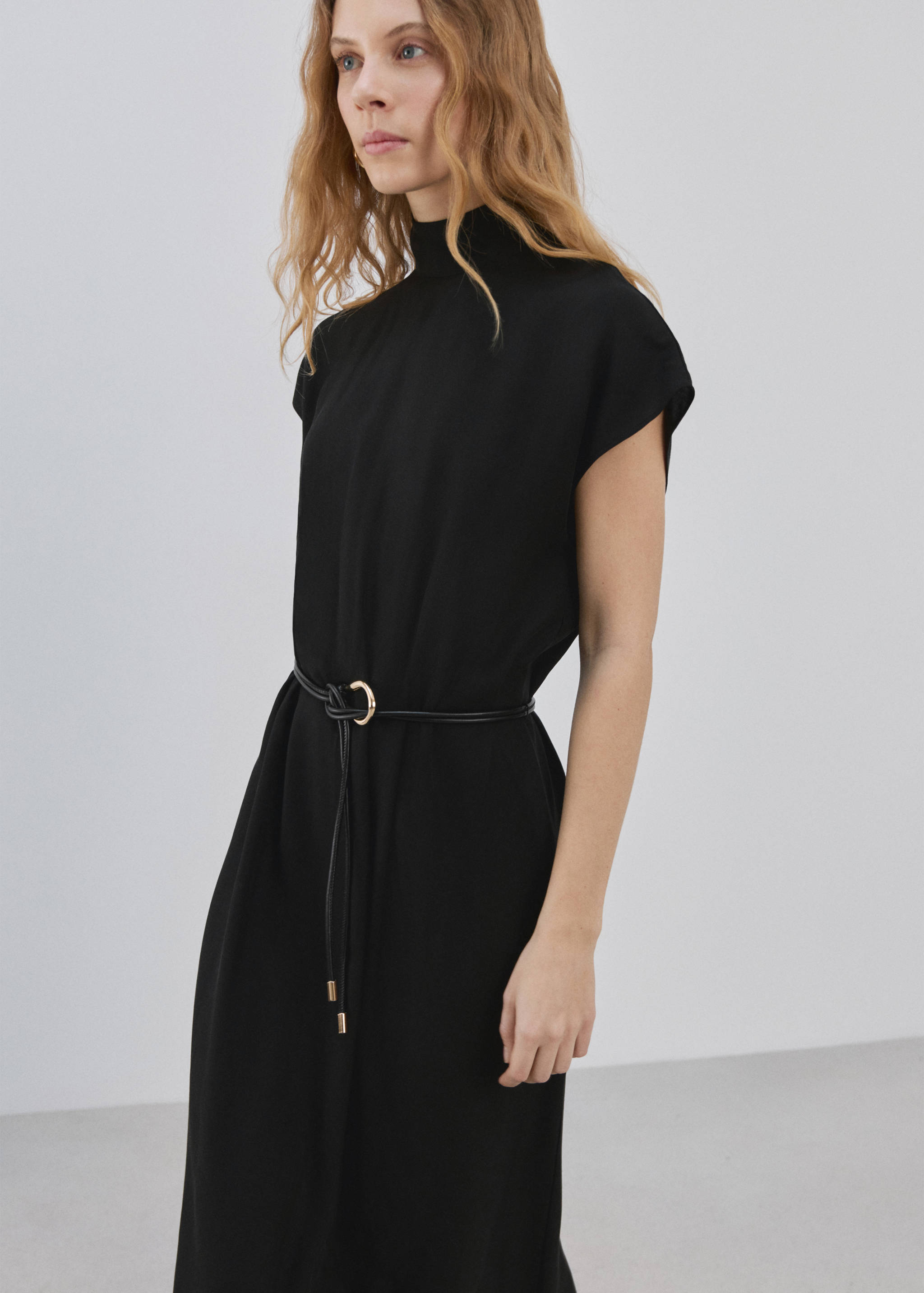 Lyocell dress with belt - Medium plane