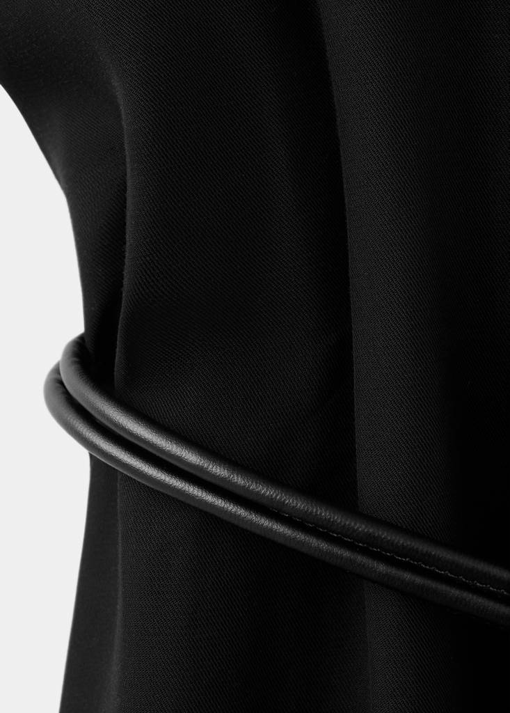Lyocell dress with belt — Black