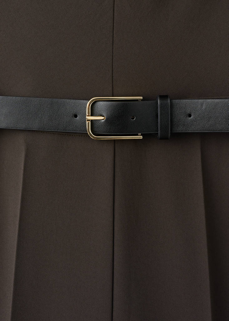 Jumpsuit with draped detail belt — Brown