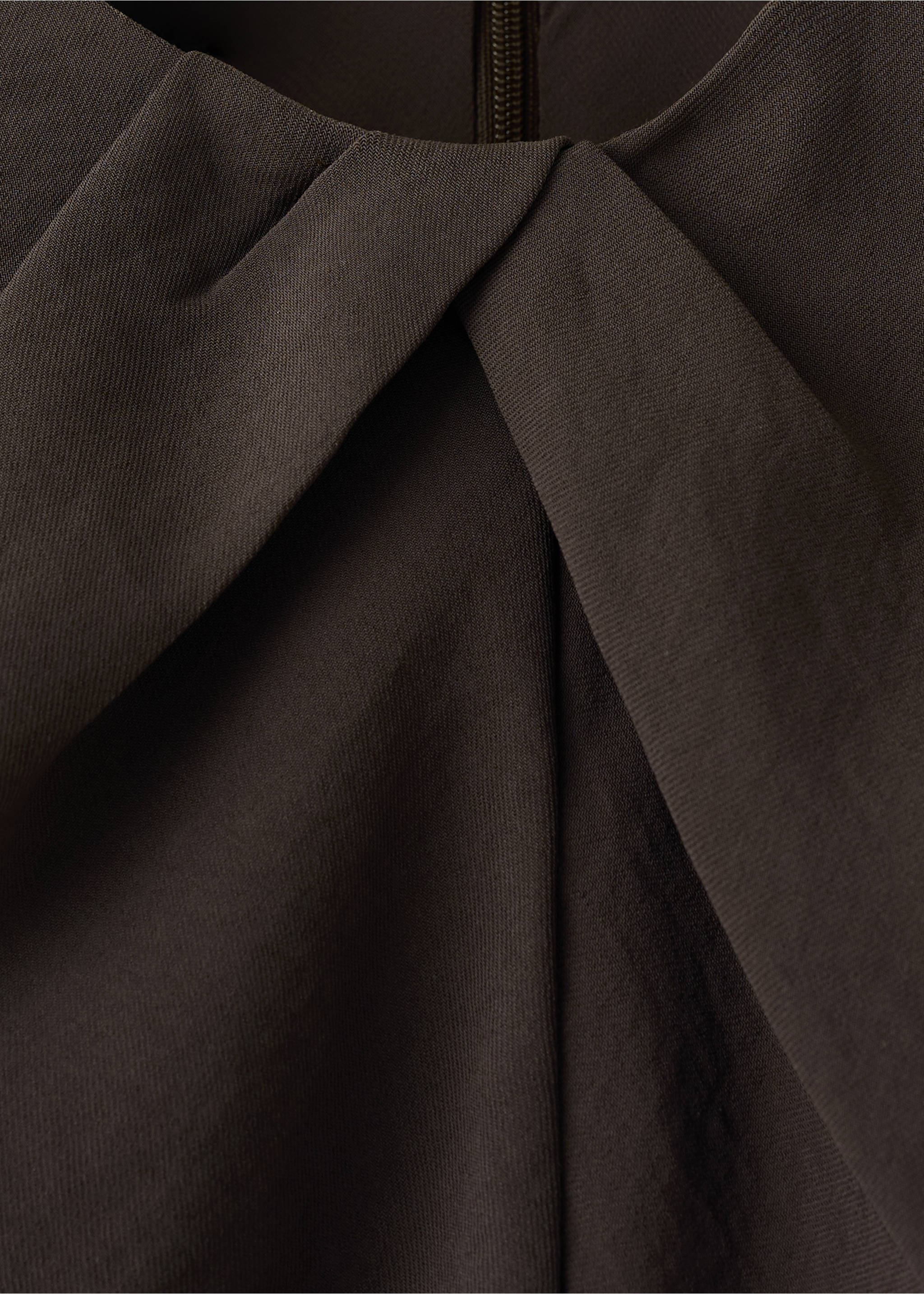 Jumpsuit with draped detail belt - Details of the article 0, Brown. Ref: 27024087-00.