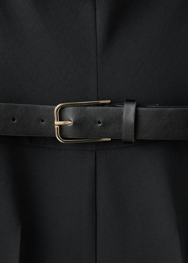 Jumpsuit with draped detail belt — Black