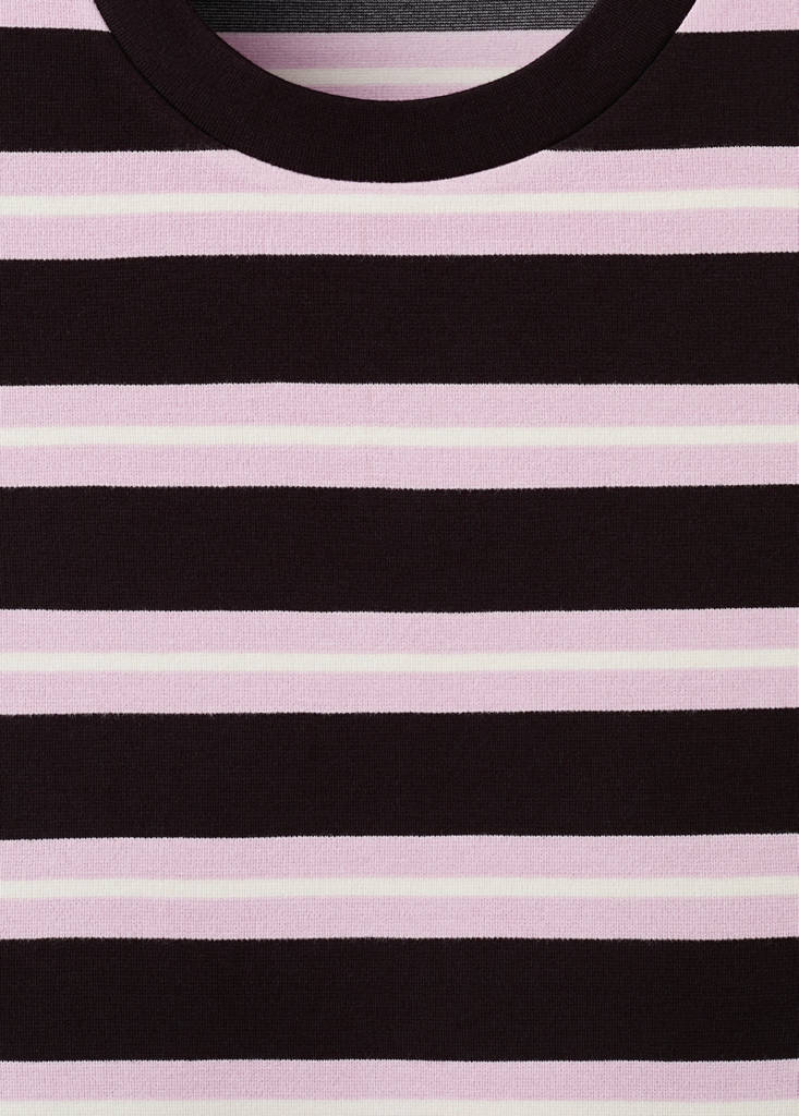 Striped short-sleeved t-shirt — Brown