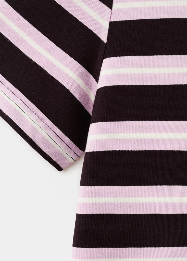 Striped short-sleeved t-shirt — Brown