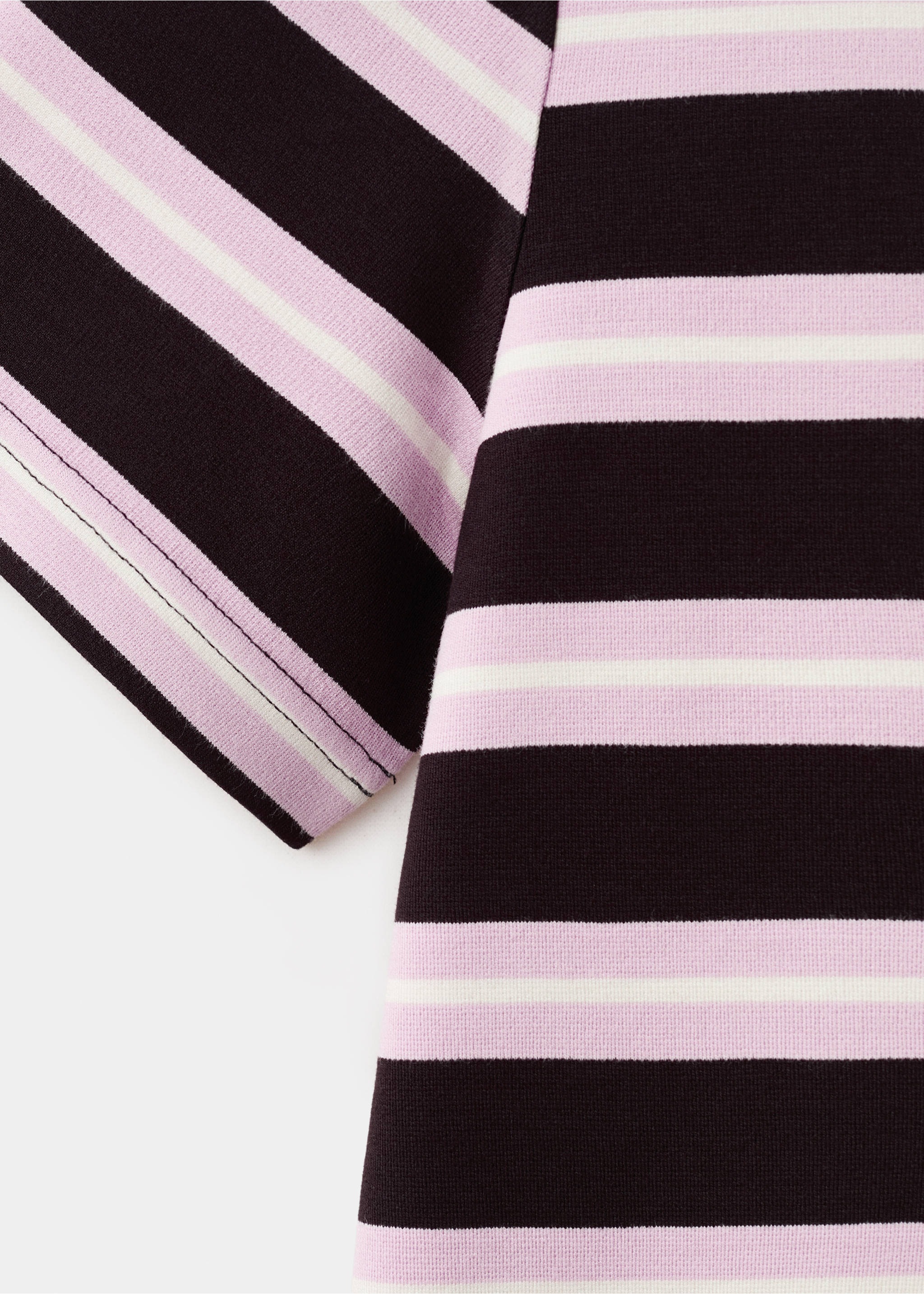 Samarreta màniga curta ratlles - Detall de l'article 0, Marró. Ref: 27024088-00.