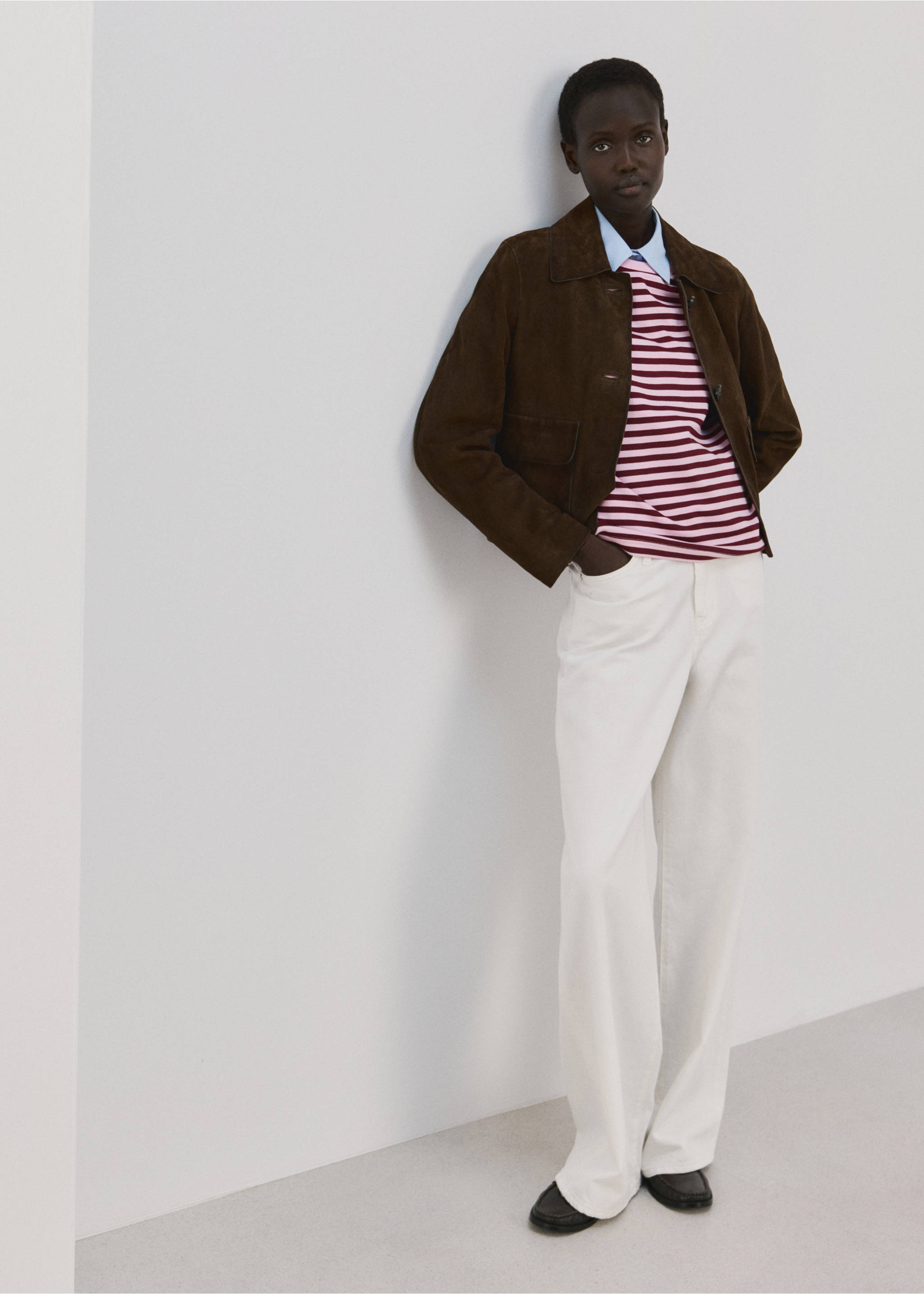 Samarreta màniga curta ratlles - Pla general, Rosa pastel. Ref: 27024088-00.