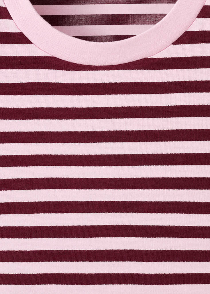 Striped short-sleeved t-shirt — Pastel Pink