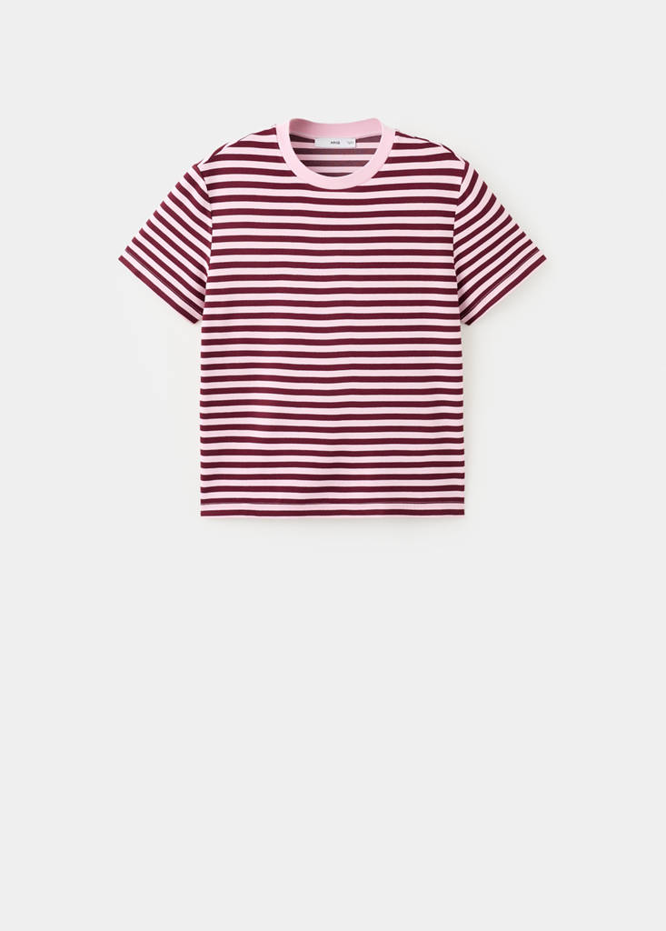 Striped short-sleeved t-shirt — Pastel Pink