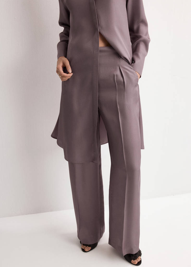 Straight mid-rise trousers — Pastel Pink
