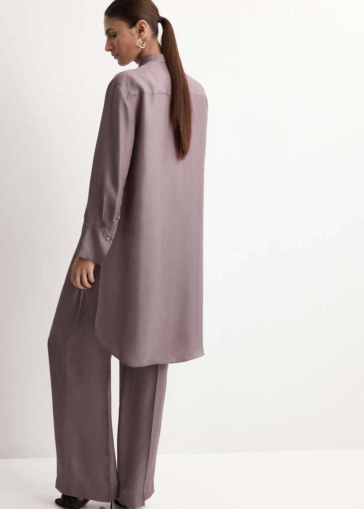 Straight mid-rise trousers — Pastel Pink