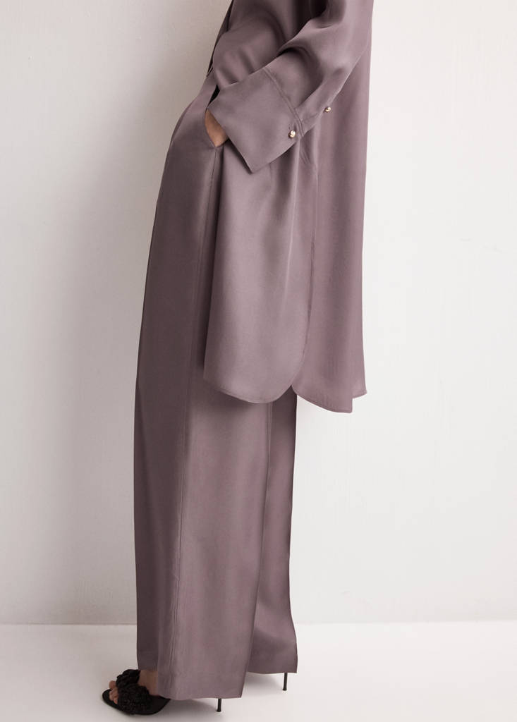 Straight mid-rise trousers — Pastel Pink