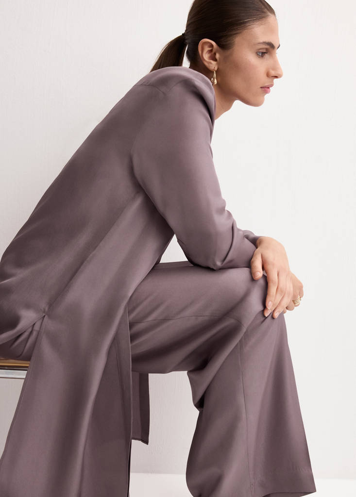 Straight mid-rise trousers — Pastel Pink