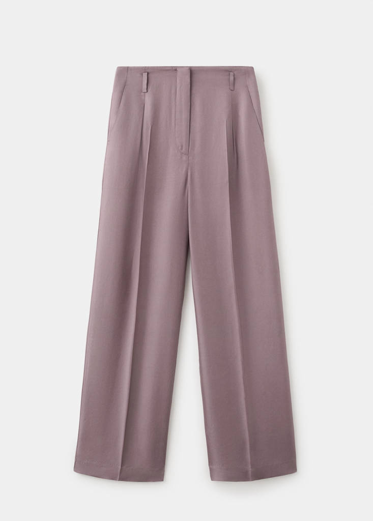 Straight mid-rise trousers — Pastel Pink