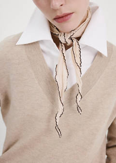 V-neck knit sweater — Light/Pastel Grey 11