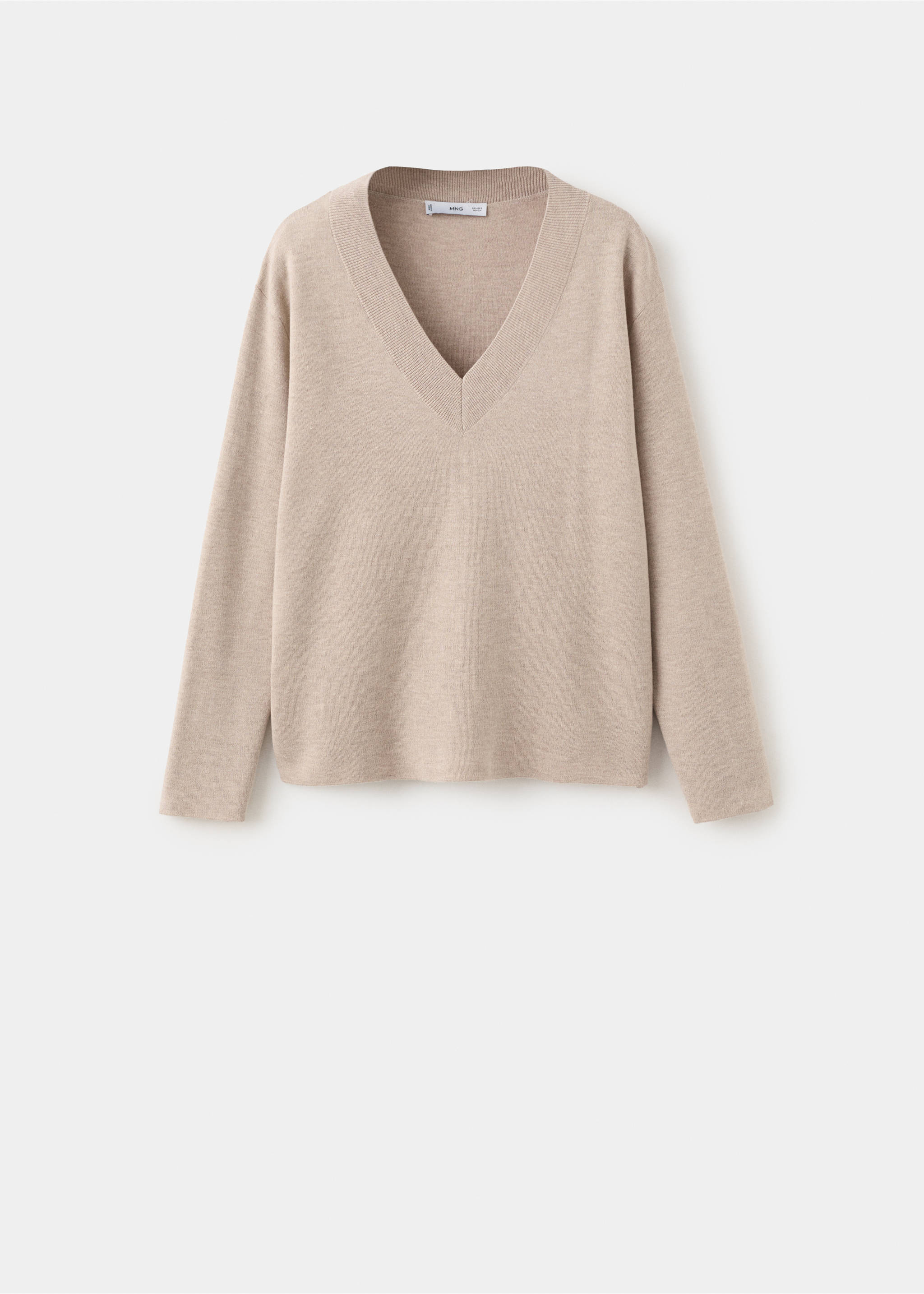 V-neck knit sweater - Article without model, Light/Pastel Grey. Ref: 27024090-00.