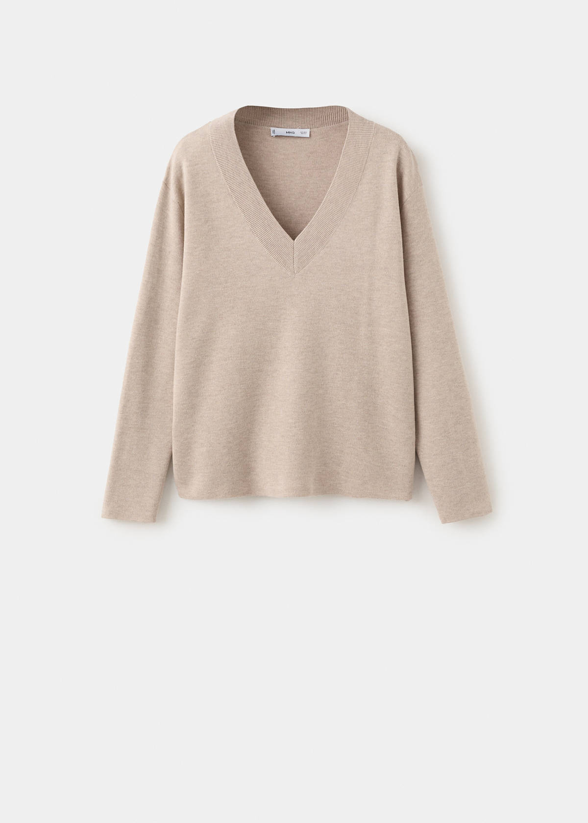 V-neck knit sweater — Light/Pastel Grey