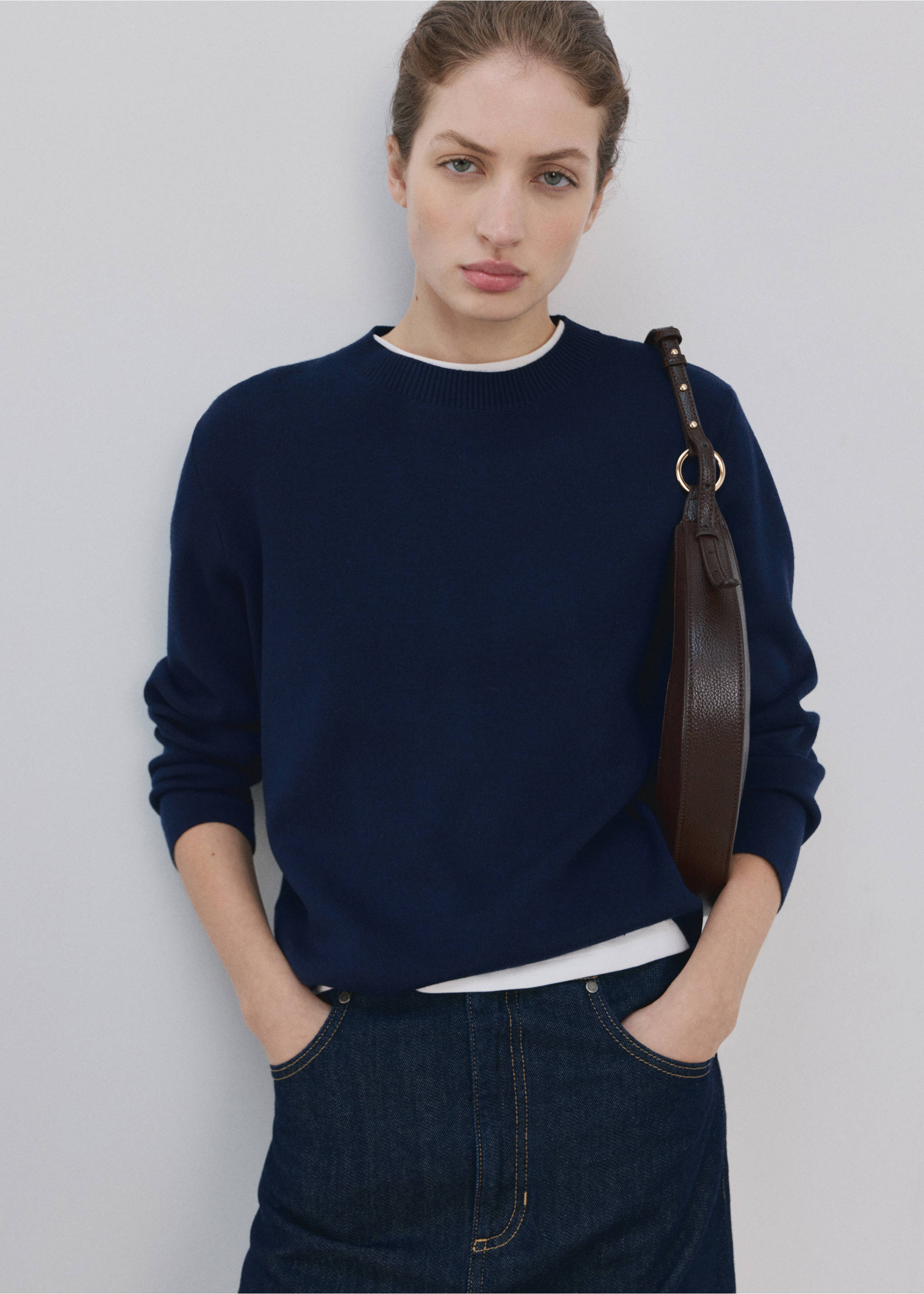 圆领针织毛衣 - null, 深海军蓝. Ref: 27024091-00.