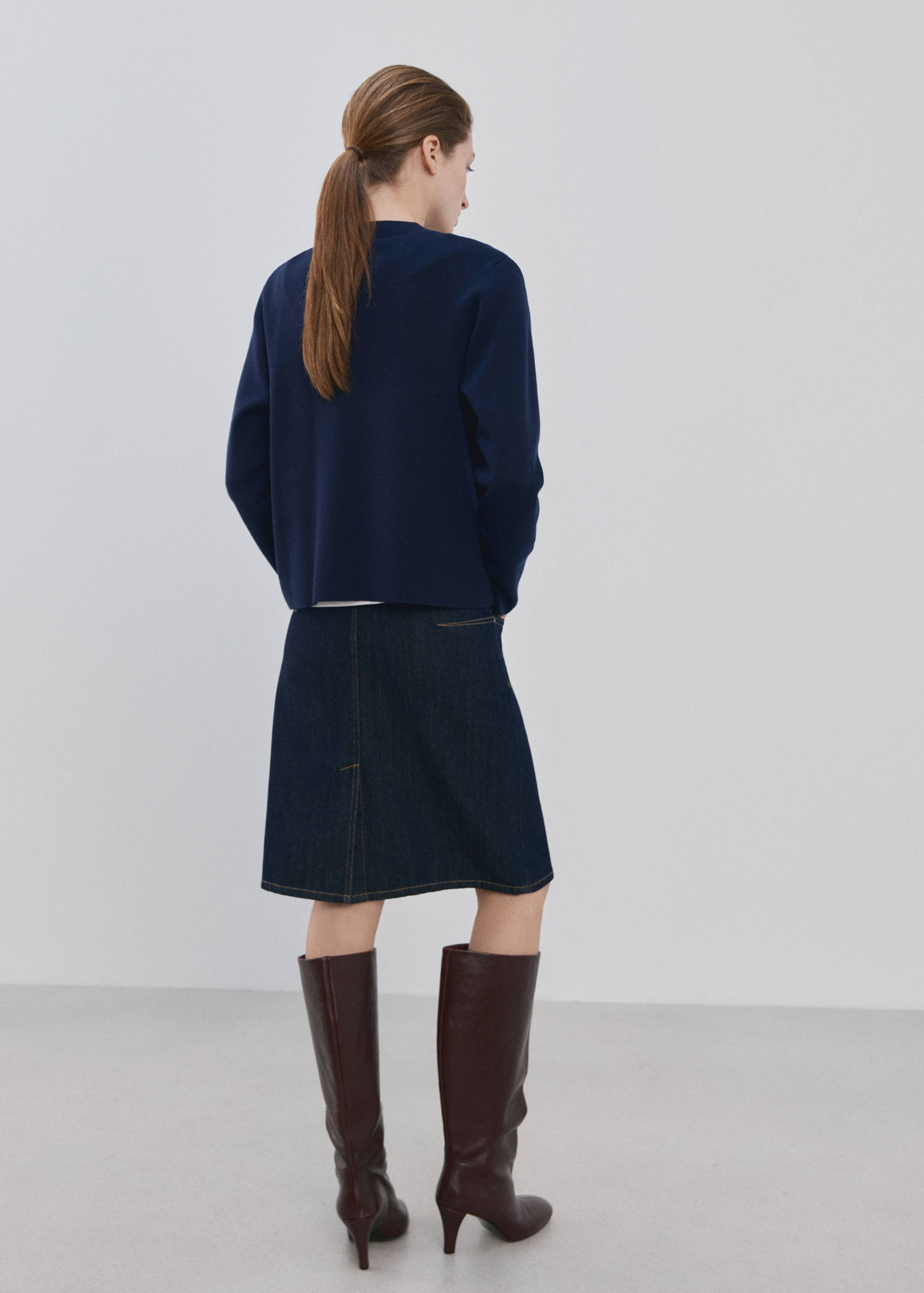 圆领针织毛衣 - null